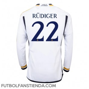 Real Madrid Antonio Rudiger #22 Primera Equipación 2023-24 Manga Larga